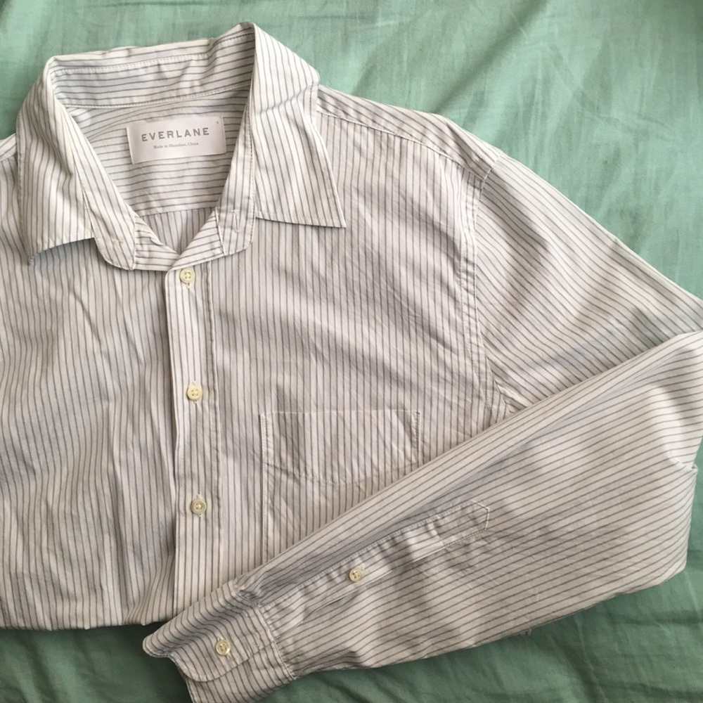 Everlane striped long sleeve button up